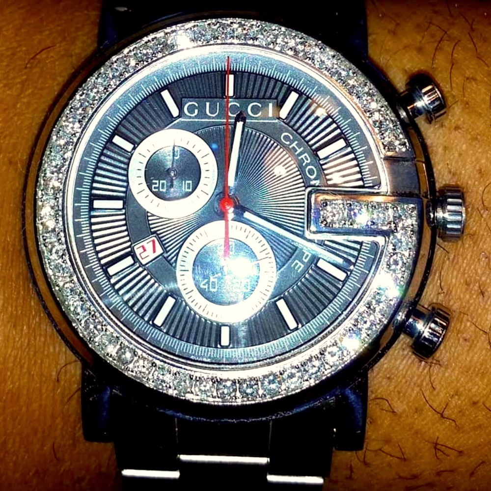 Mens 2ct Diamond Gucci Gullouche Watch